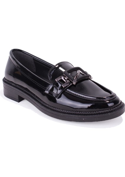 DZA07-863701 Siyah Rugan Günlük Loafer Kadın Ayakkabı
