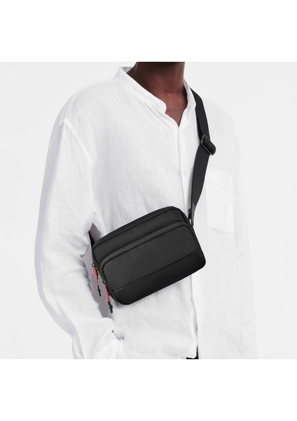 Essen Serisi Suya Dayanıklı 1200D Polyester Kumaş Çapraz Vücut Çantası Siyah