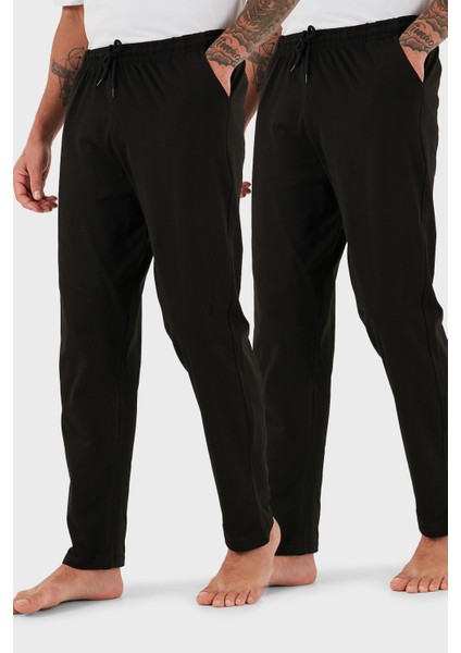 Pamuklu Regular Fit Normal Bel Düz Paça Cepli 2'li Paket Pijama Altı Erkek Pijama Altı 6574003S2