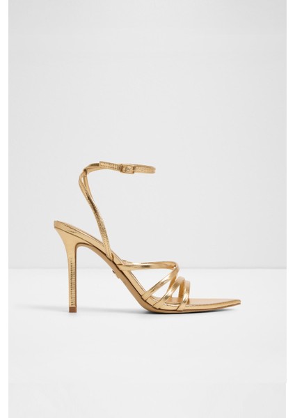 Solania Sandalet Orta Boy Topuklu Sandalet - Sarı