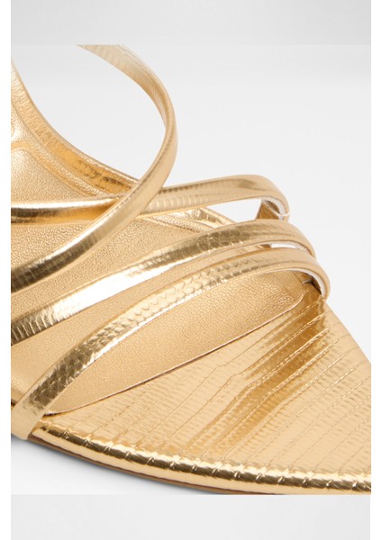 Solania Sandalet Orta Boy Topuklu Sandalet - Sarı