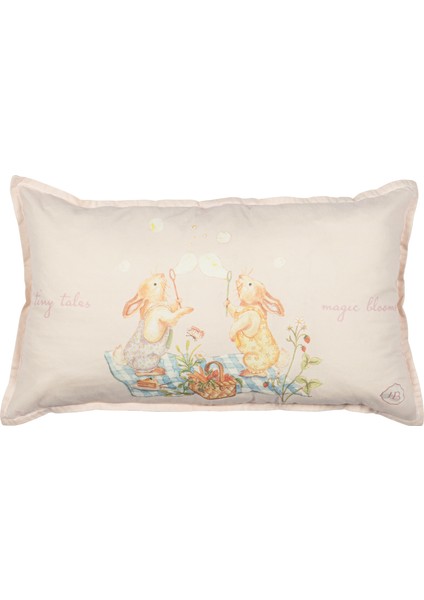 Pamuk Yastık Kılıfı - Büyülü Bahçe / Sevimli Tavşanlar