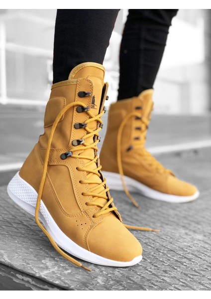 ET0600 Bağcıklı Camel Sarı Boksör Unisex Spor Postal Bot