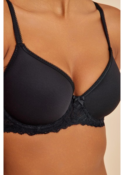 Victoria Siyah Toparlayıcı Sütyen- Nefes Alabilen, Balenli ve Dolgusuz