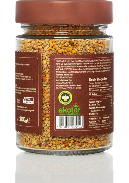 Bayazıt Organik Polen (Bingöl Karlıova) 200 gr fiyatları