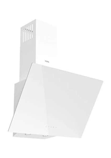 Beyaz Eğimli Davlumbaz Dokunmatik Kontrol 420 m3/sa Hava Debisi