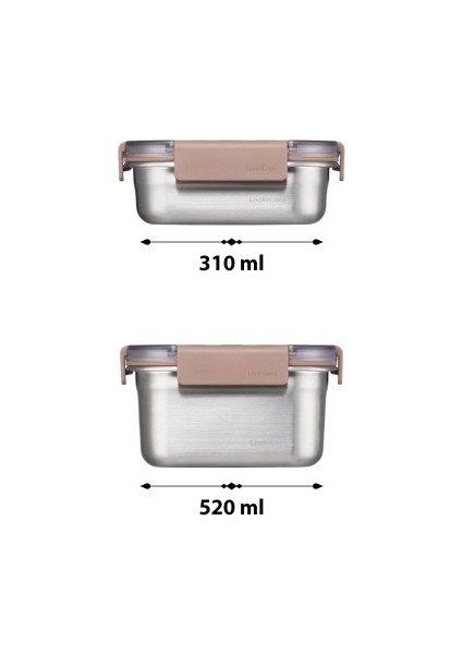 Locknlock Paslanmaz Çelik Fırın Saklama Kabı 4’lü Set ( Kilitli Kapaklı ) 310ML+520ML+700ML+1,0LT fırsatları