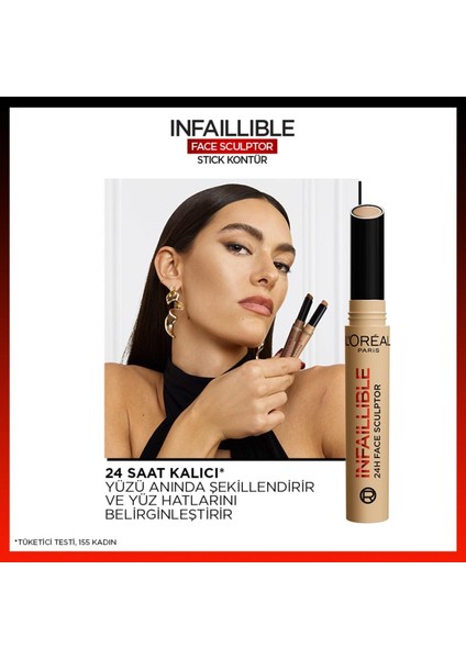 Infaillible Face Sculpter Stick Kontür - Medium fırsatları