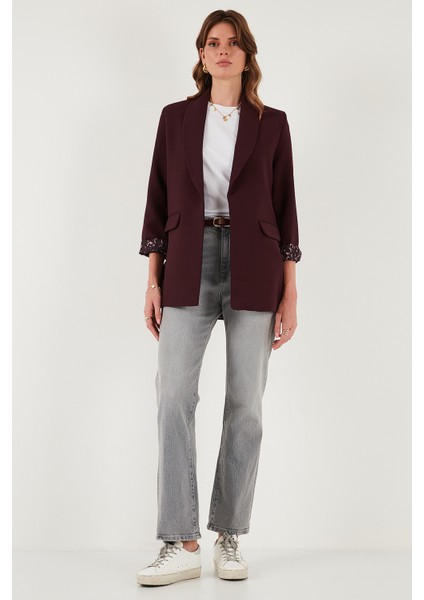 Regular Fit Klasik Yaka Desenli Astar Detaylı Blazer Ceket Bayan Ceket 6839227 fiyatları