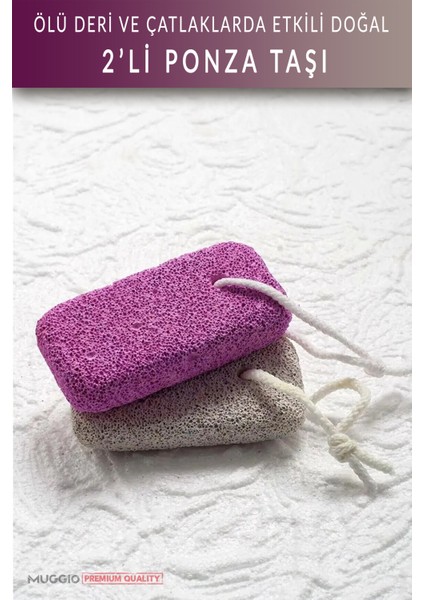 Doğal Ponza Taşı Topuk Bakım Seti 2'li