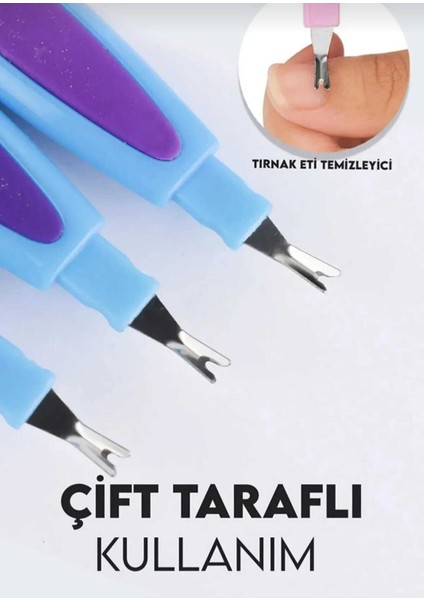 Iki'li Kağıt Törpü ve Çift Taraflı Tırnak Eti Temizleyici Seti modelleri