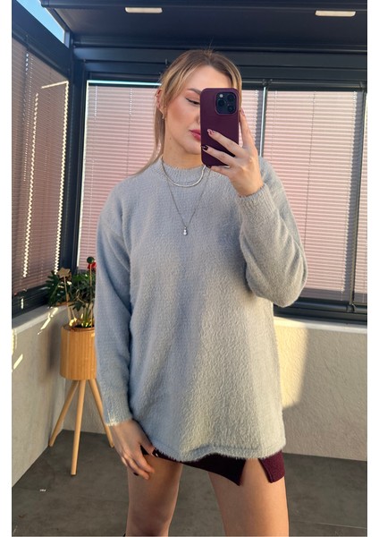 Gri Bisiklet Yaka Yumoş Uzun Kazak indirimleri