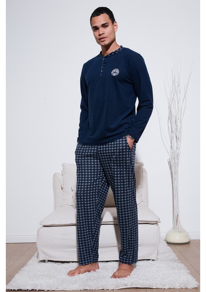 Ekoseli Yumuşak Dokulu Regular Fit Uzun Kollu Pijama Takımı Erkek Pijama Takımı 609611030