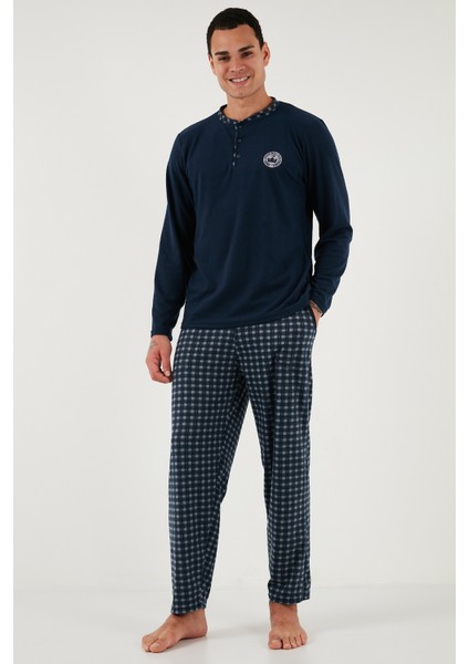 Ekoseli Yumuşak Dokulu Regular Fit Uzun Kollu Pijama Takımı Erkek Pijama Takımı 609611030 fırsatları