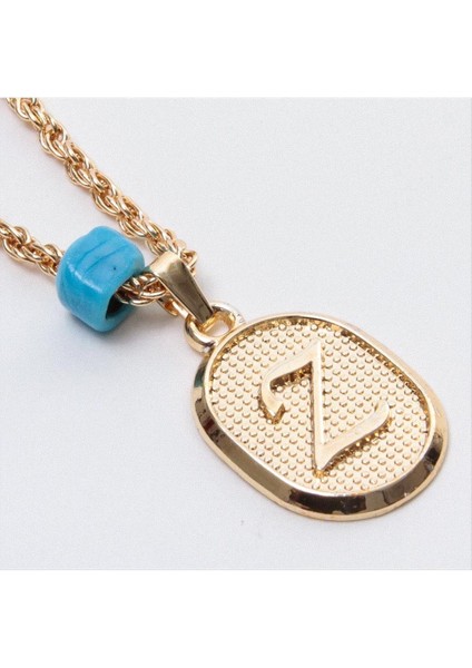Msa-Shop Plastik Boncuklu Burgulu Harfli Kolye-Z