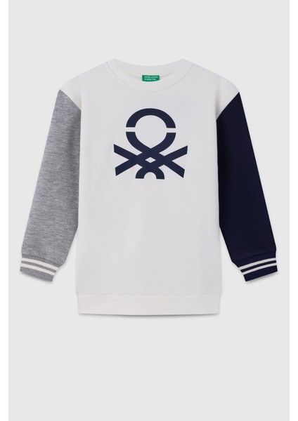 Pamuklu Logolu Regular Fit Bisiklet Yaka Sweat Erkek Çocuk Sweat BNTB23300