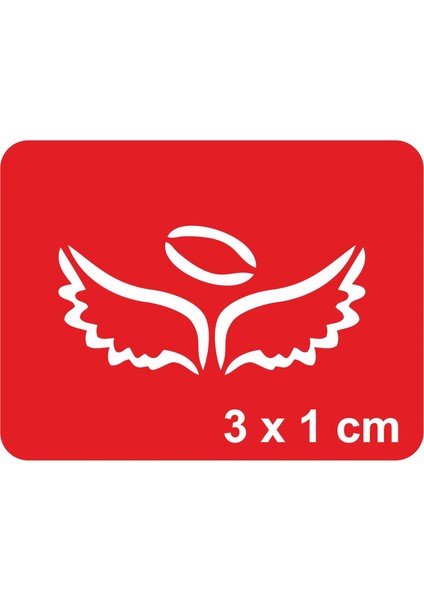 Minik Melek Kanatları Çizgisel Tattoo Geçici Dövme Şablonları Kına Kalıpları
