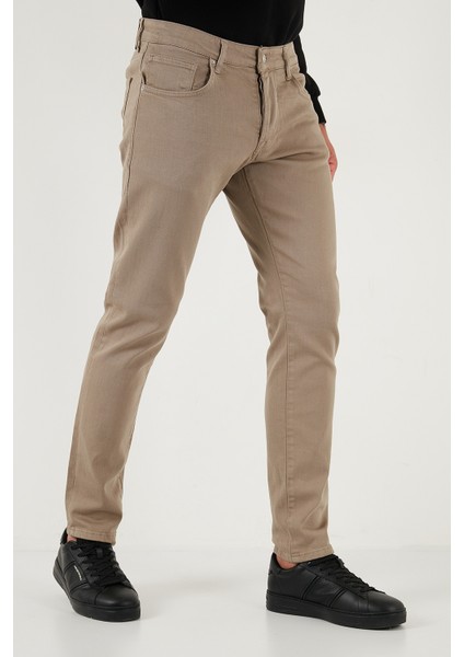 Streç Pamuklu Slim Fit Normal Bel Dar Paça Jeans Erkek Kot Pantolon 1115C24NAPOLI fırsatları