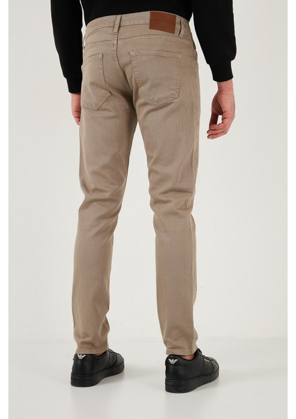 Streç Pamuklu Slim Fit Normal Bel Dar Paça Jeans Erkek Kot Pantolon 1115C24NAPOLI