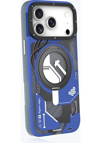 iPhone 17 Pro Max Uyumlu Kılıf M-Safe Şarj Özellikli Youngkit Starship Serisi Kapak Mavi modelleri