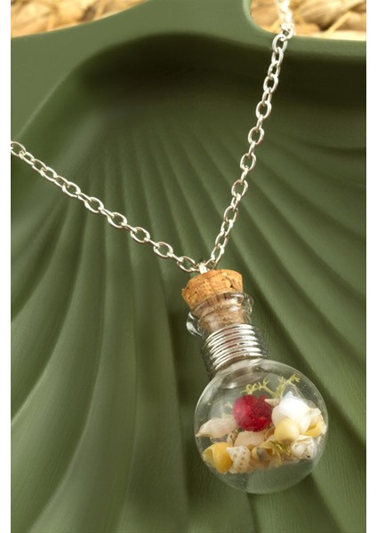 Msa-Shop Mantar Tıpalı Fanus Canlı Kolye-Gümüş Rengi fiyatları