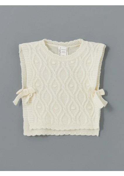 Lcw Kids Ekru Bisiklet Yaka Kız Bebek Süveter