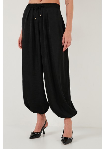 Oversize Bağlamalı Balon Paça Saten Şalvar Pantolon Bayan Pantolon 68351199 modelleri