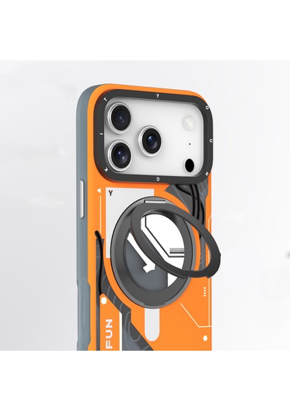 iPhone 17 Pro Uyumlu Kılıf M-Safe Şarj Özellikli Youngkit Starship Serisi Kapak Turuncu fiyatları