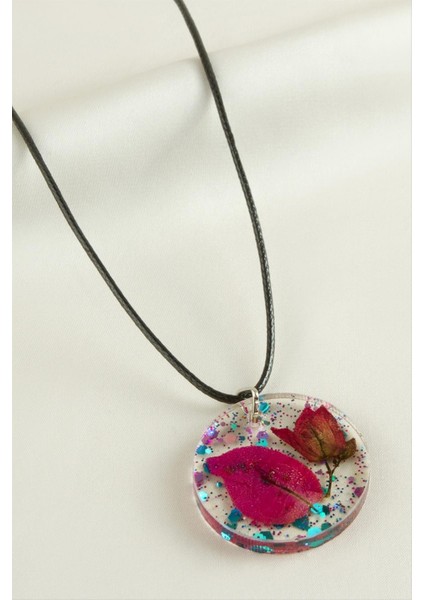 Msa-Shop Begonvil Çiçeği Epoksi Kolye-Pembe modelleri