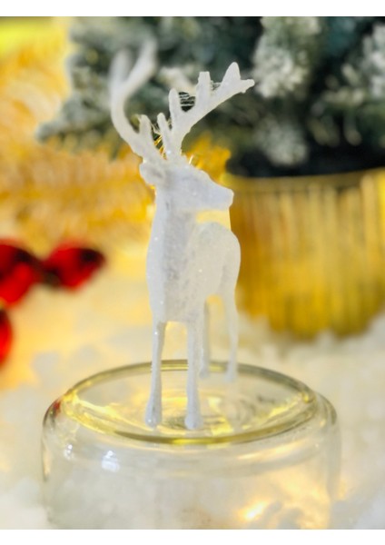 Yılbaşı Çam Ağacı Süsü Ipli Beyaz Geyik Figür 15 cm fiyatları