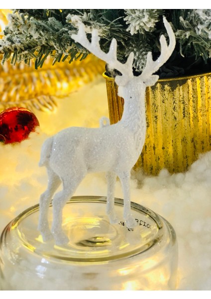 Yılbaşı Çam Ağacı Süsü Ipli Beyaz Geyik Figür 15 cm fırsatları