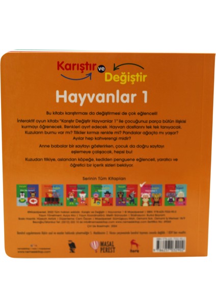 Karıştır Değiştir – Hayvanlar 1 (Hareketli Kitap) indirimleri
