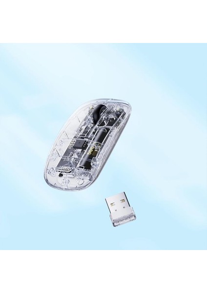 Zhltools X5 Kablosuz Fare, Şarj Edilebilir Sessiz Kullanım 2.4g Transparan USB Mouse indirimleri