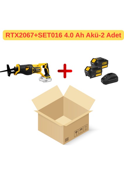 RTX2067 18V Akülü Kömürsüz Tilki Kuyruğu+ SET016 4.0 Ah Akü Seti̇-2 Ad RTX1804-RTX1808