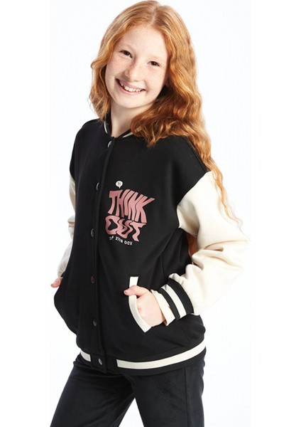 Lcw Kids Siyah Baskılı Kız Çocuk Kalın Kolej Ceket fiyatları