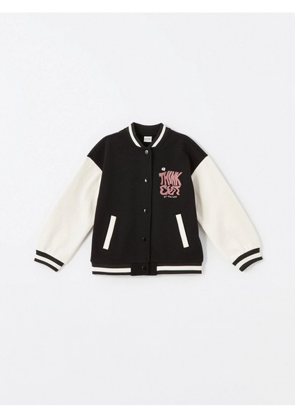 Lcw Kids Siyah Baskılı Kız Çocuk Kalın Kolej Ceket fırsatları
