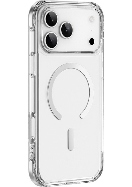 iPhone 17 Pro Max Uyumlu Kılıf M-Safe Özellikli Wiwu MCC-702 Titanyum Pro Seri Sert Pc Kapak Şeffaf fiyatları