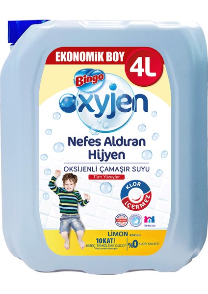 Oksijenli Çamaşır Suyu Limon Kokulu 4 l