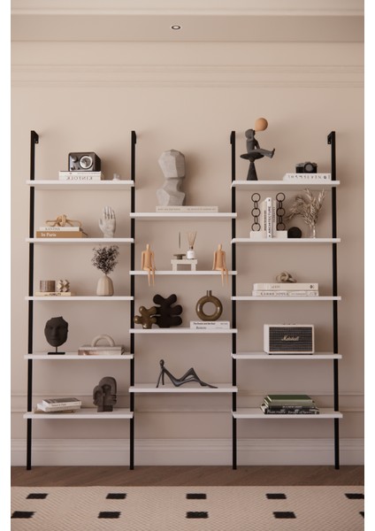 Dekoratif Tasarım Duvara Monte 14 Raflı Kitaplık Ofis-Salon-Ev Rafı- Kolay Kurulum- Ofis Rafı fırsatları