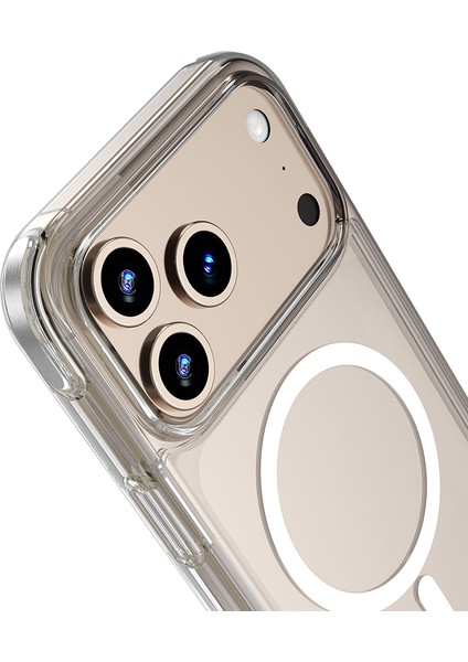 iPhone 17 Pro Max Uyumlu Kılıf M-Safe Özellikli Wiwu MCC-702 Titanyum Pro Seri Sert Pc Kapak Şeffaf fırsatları