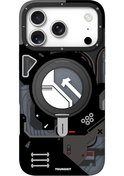 iPhone 17 Pro Uyumlu Kılıf M-Safe Şarj Özellikli Youngkit Starship Serisi Kapak Siyah