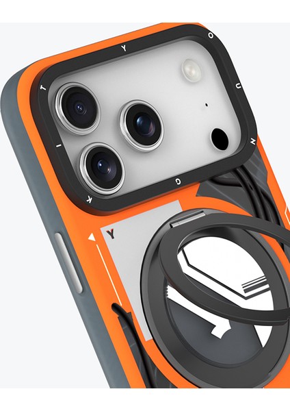 iPhone 17 Pro Max Uyumlu Kılıf M-Safe Şarj Özellikli Youngkit Starship Serisi Kapak Turuncu modelleri