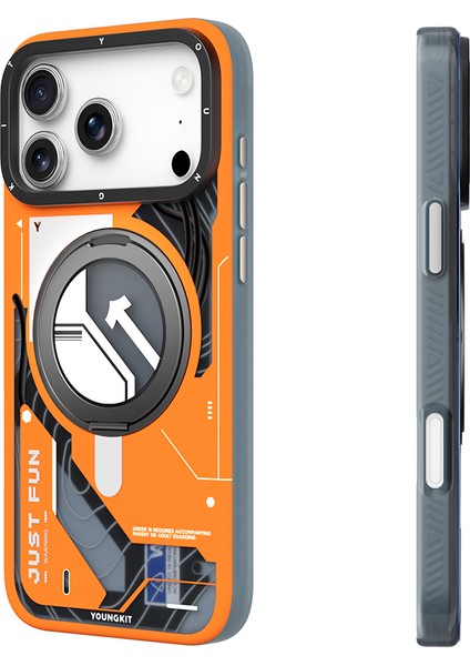 iPhone 17 Pro Max Uyumlu Kılıf M-Safe Şarj Özellikli Youngkit Starship Serisi Kapak Turuncu indirimleri