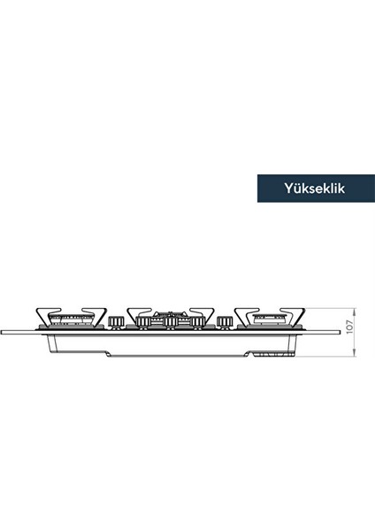KO-50 OAHDF Siyah Ankastre Cam 5'li Wok Gözlü Ocak modelleri