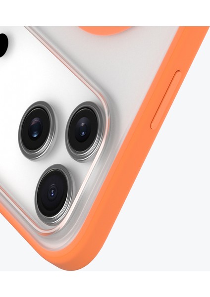 iPhone 17 Pro Uyumlu Kılıf M-Safe Şarj Özellikli Youngkit Clear Serisi Kapak Turuncu