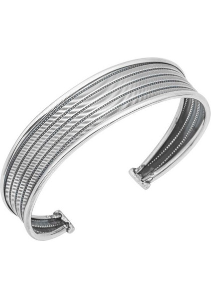 925 Ayar Gümüş Eskitme Desenli Kadın Bilezik Stil Sahibi