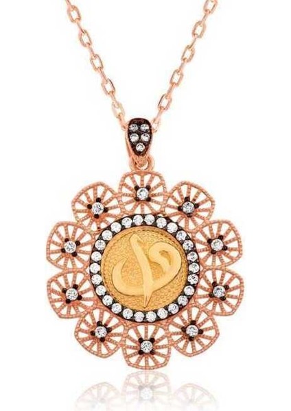 925 Ayar Gümüş Elif Vav Kadın Gümüş Kolye