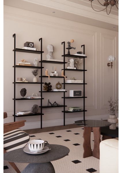 Dekoratif Tasarım Duvara Monte 14 Raflı Kitaplık Ofis-Salon-Ev Rafı- Kolay Kurulum- Ofis Rafı modelleri