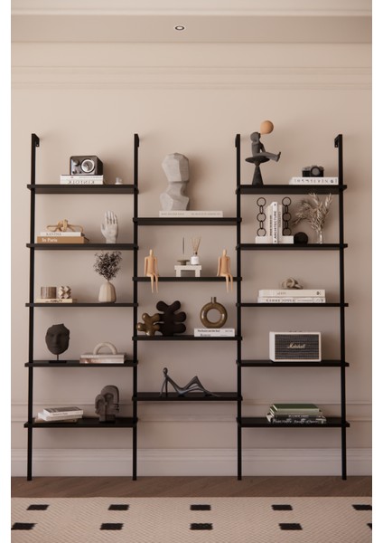 Dekoratif Tasarım Duvara Monte 14 Raflı Kitaplık Ofis-Salon-Ev Rafı- Kolay Kurulum- Ofis Rafı fırsatları