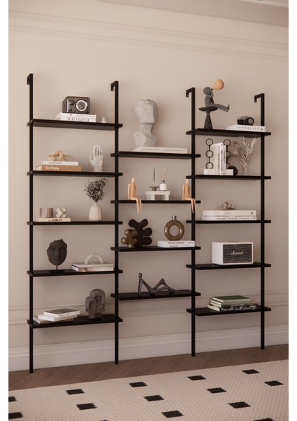 Dekoratif Tasarım Duvara Monte 14 Raflı Kitaplık Ofis-Salon-Ev Rafı- Kolay Kurulum- Ofis Rafı indirimleri